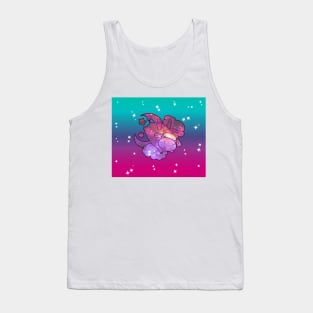 Sparkly Ombre Space Angel Cow Tank Top